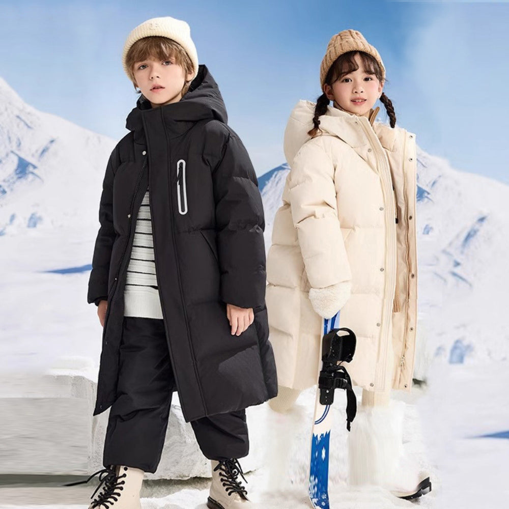 Kids Long Winter Puffer Coat - Beekee