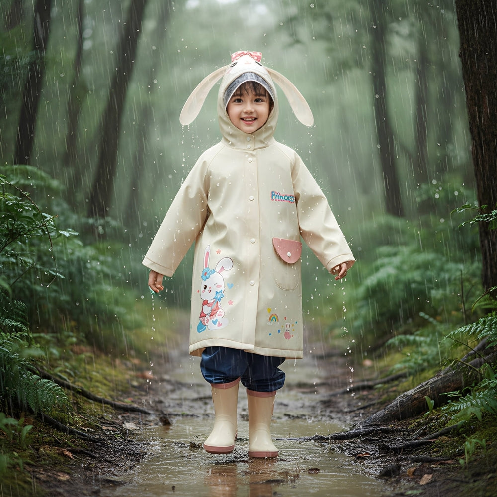 Kids 3D Character Hooded Raincoat - Beekee