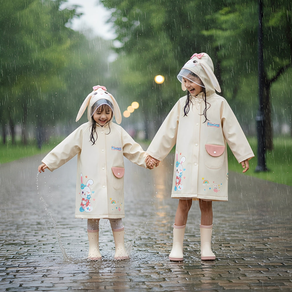 Kids 3D Character Hooded Raincoat - Beekee
