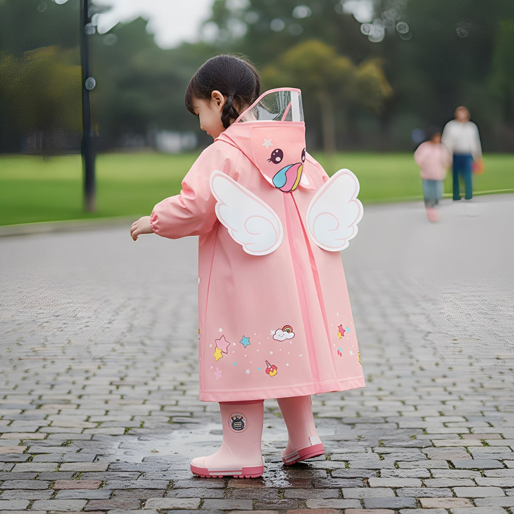 Kids 3D Character Hooded Raincoat - Beekee