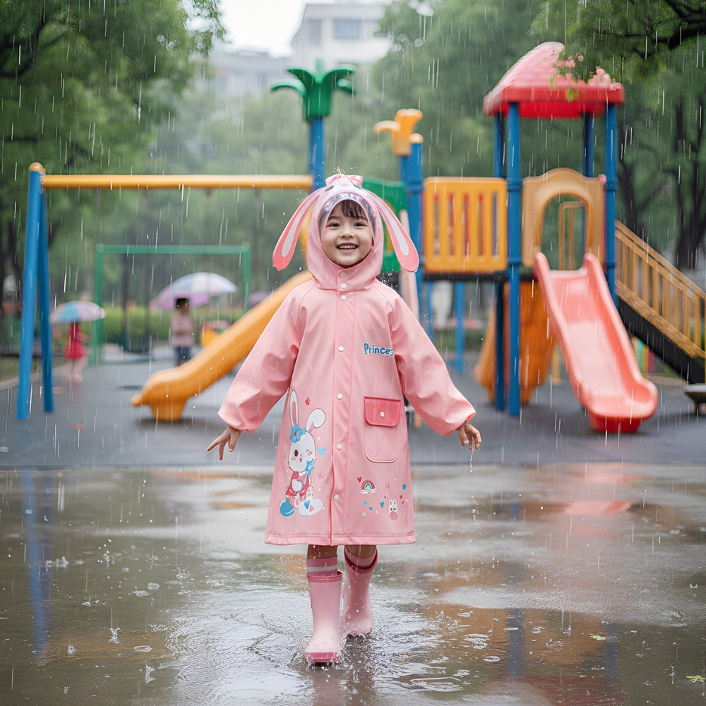 Kids 3D Character Hooded Raincoat - Beekee