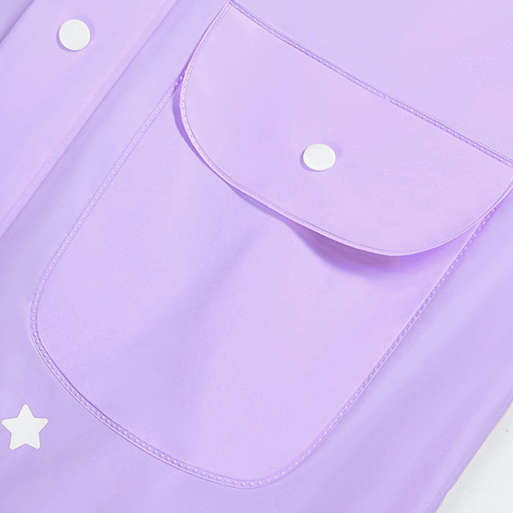 Kids Cartoon Print Hooded Raincoat - Beekee