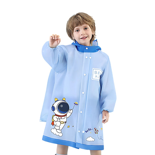 Kids Cartoon Print Hooded Raincoat - Beekee
