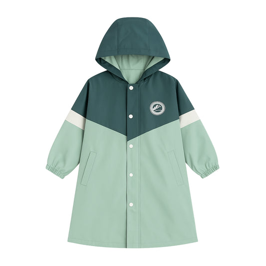 Kids’ Colorblock Hooded Raincoat - Beekee