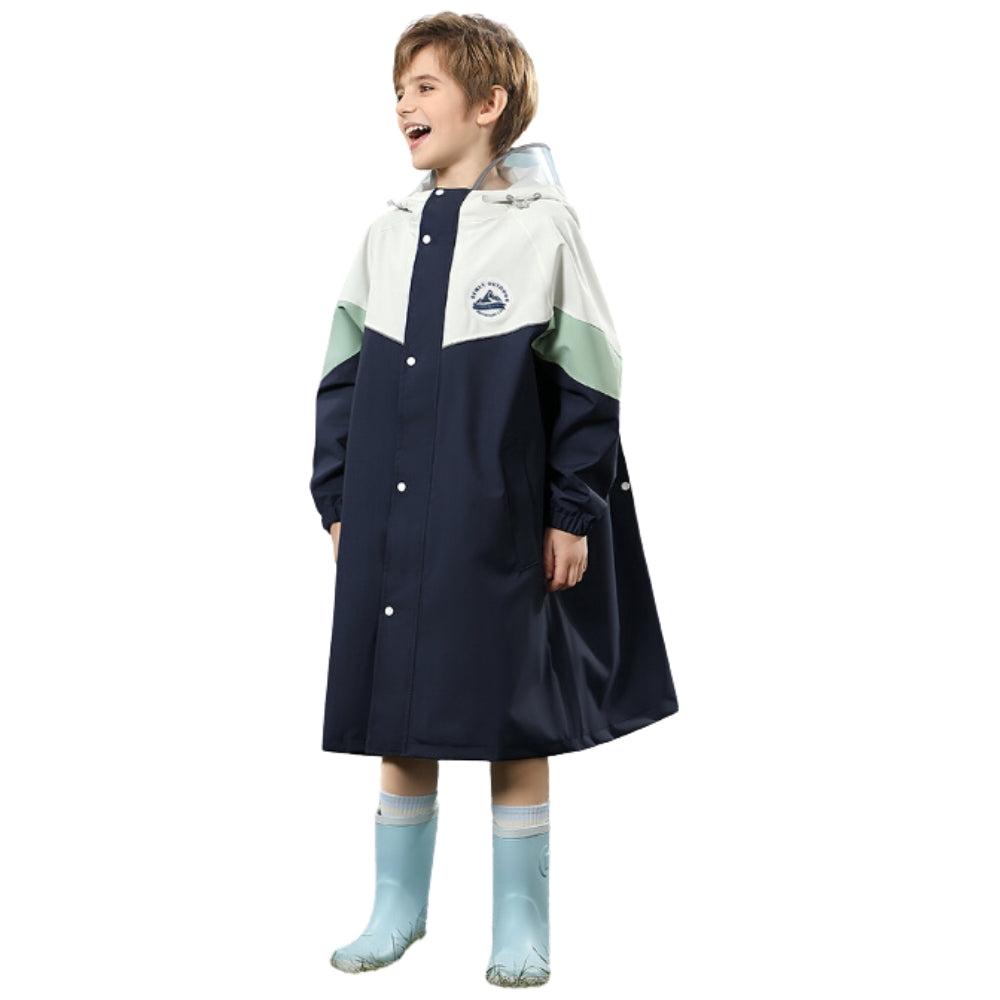 Kids’ Colorblock Hooded Raincoat - Beekee