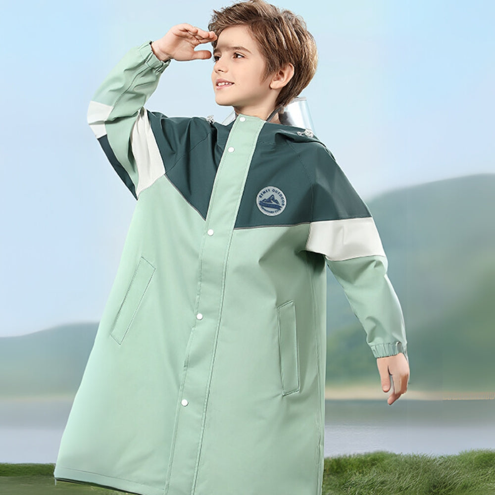 Kids’ Colorblock Hooded Raincoat - Beekee