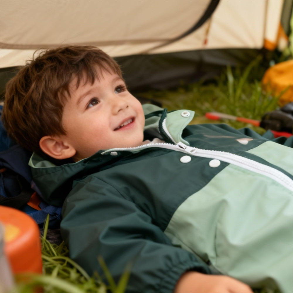 Kids Colorblock Hooded Raincoat - Beekee