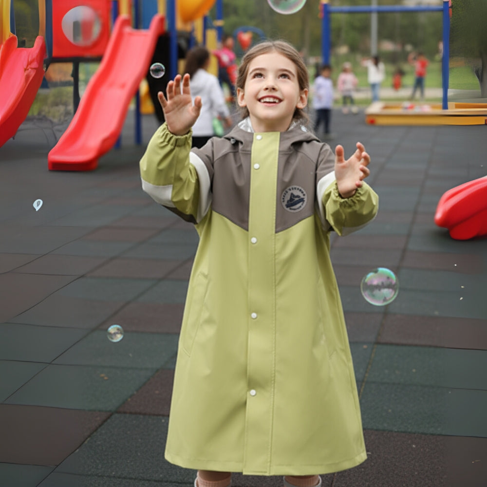 Kids Colorblock Hooded Raincoat - Beekee