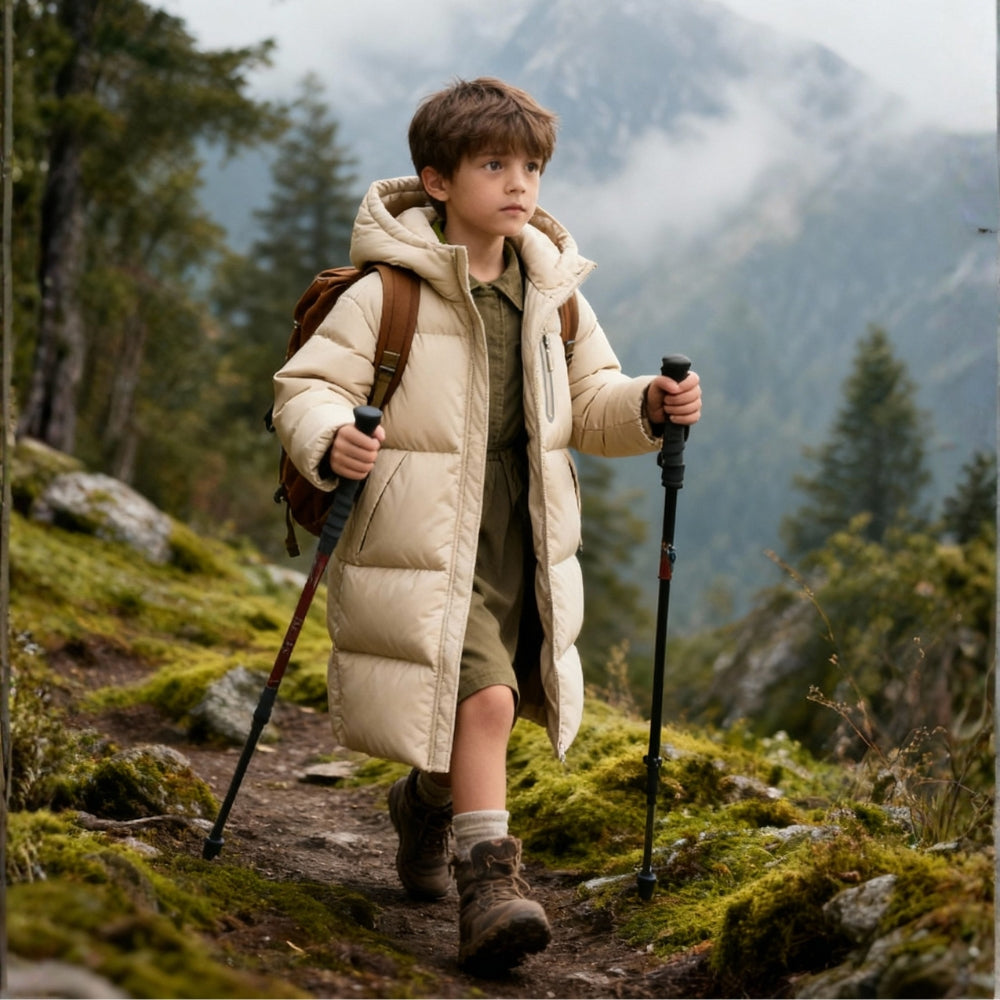 Kids Cozy Long Hooded Puffer Coat - Beekee