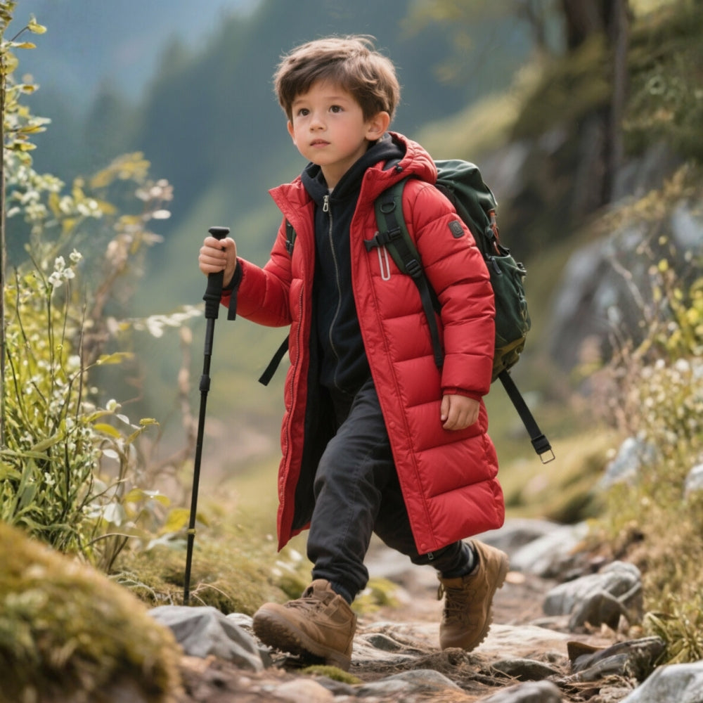Kids Cozy Long Hooded Puffer Coat - Beekee
