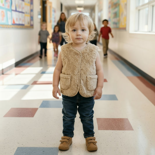 Kids Fuzzy Sherpa Vest - Beekee