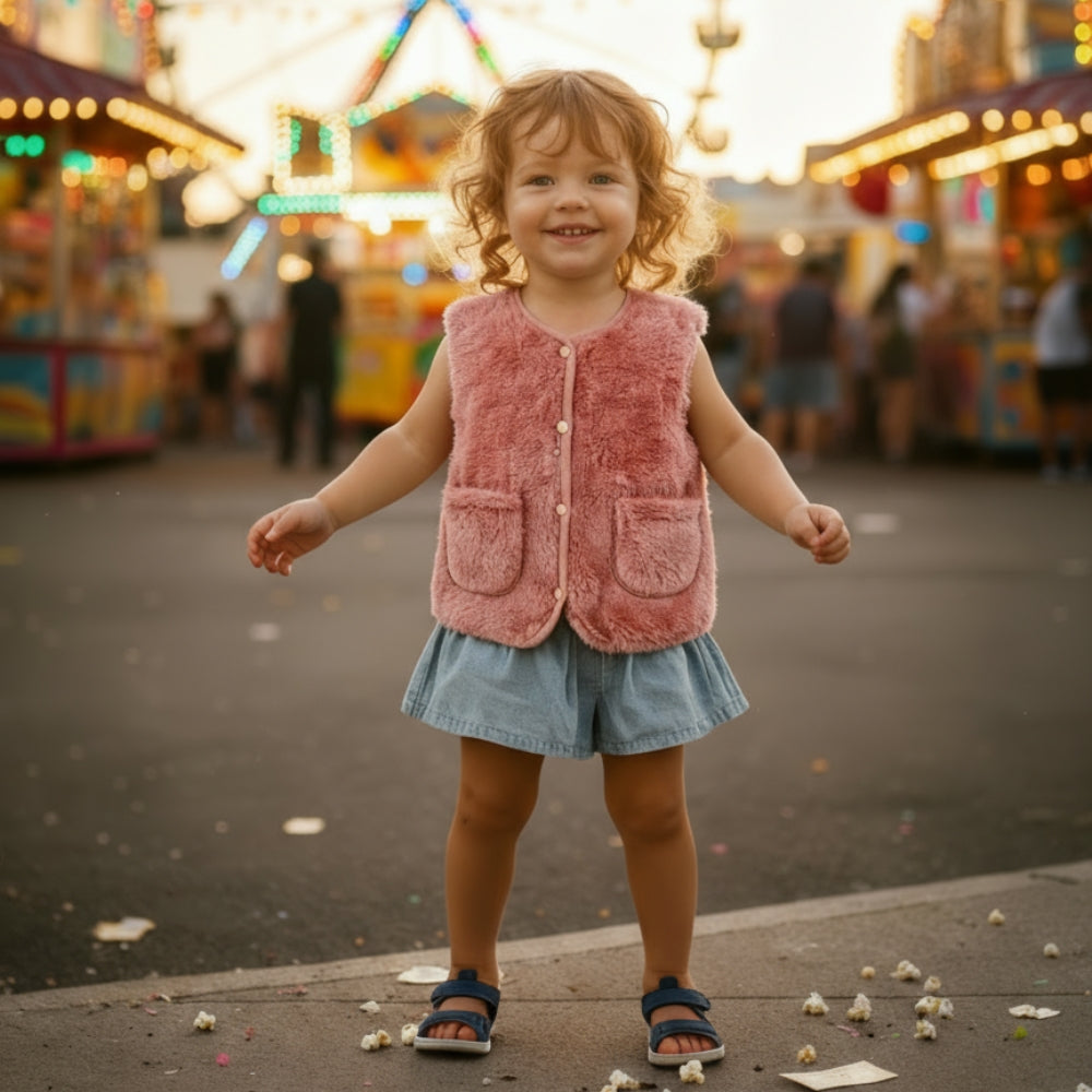 Kids Fuzzy Sherpa Vest - Beekee