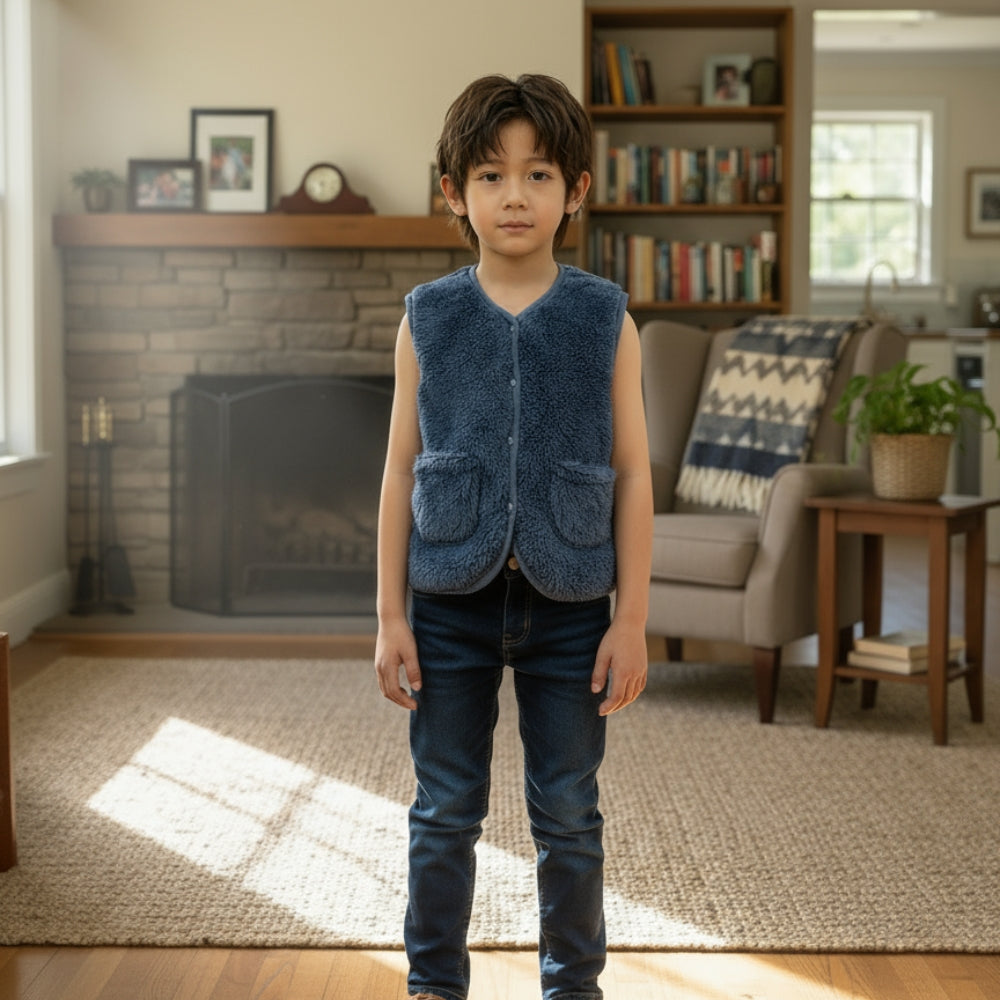 Kids Fuzzy Sherpa Vest - Beekee