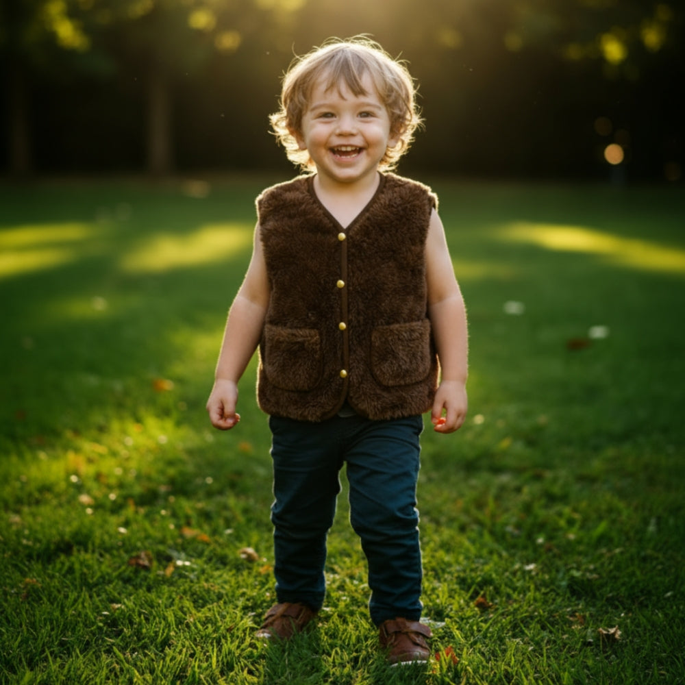 Kids Fuzzy Sherpa Vest - Beekee