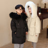 Kids Long Puffer Coat with Faux Fur Hood - Beekee