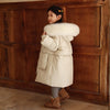 Kids Long Puffer Coat with Faux Fur Hood - Beekee