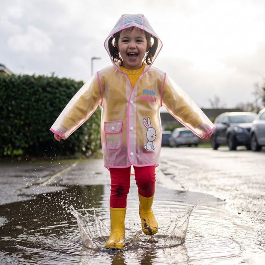 Kids Transparent Cartoon Raincoat Set - Beekee