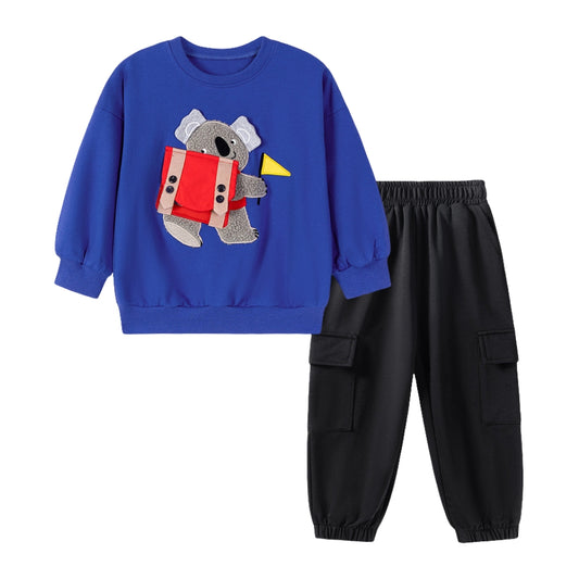 Koala Print Sweatshirt and Cargo Jogger Set - Beekee