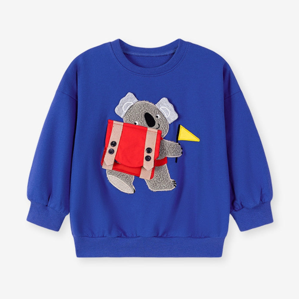 Koala Print Sweatshirt and Cargo Jogger Set - Beekee