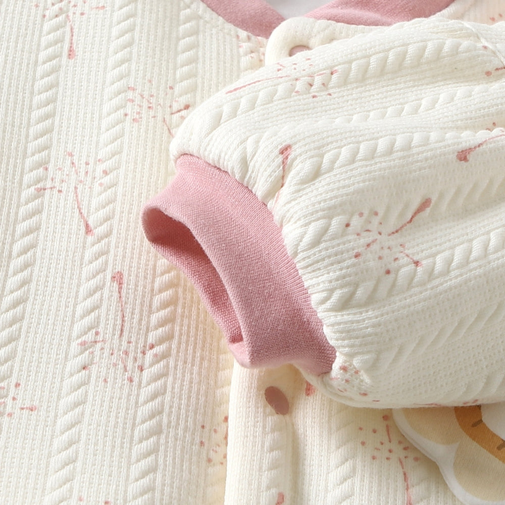 Lovely Floral Bear Patch Cotton Jacket - Beekee