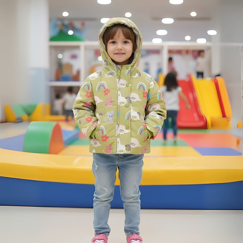 Magical Unicorn and Rainbow Puffer Jacket - Beekee