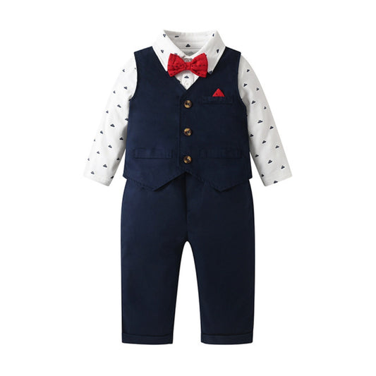 Navy Gentleman Vest & Pants Set - Beekee