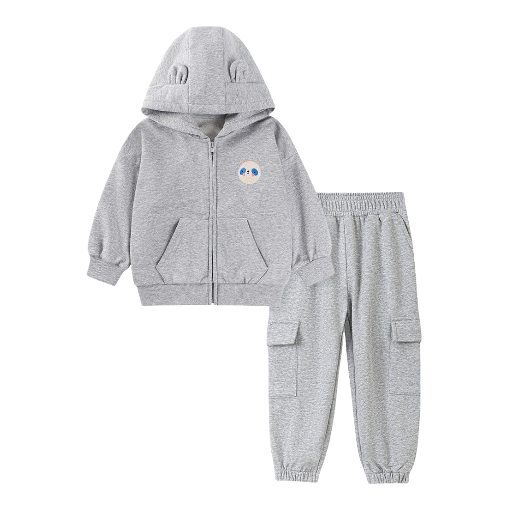 Panda Hooded Sweatshirt and Cargo Jogger Set - Beekee