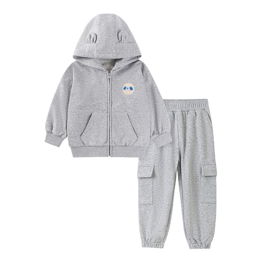 Panda Hooded Sweatshirt and Cargo Jogger Set - Beekee