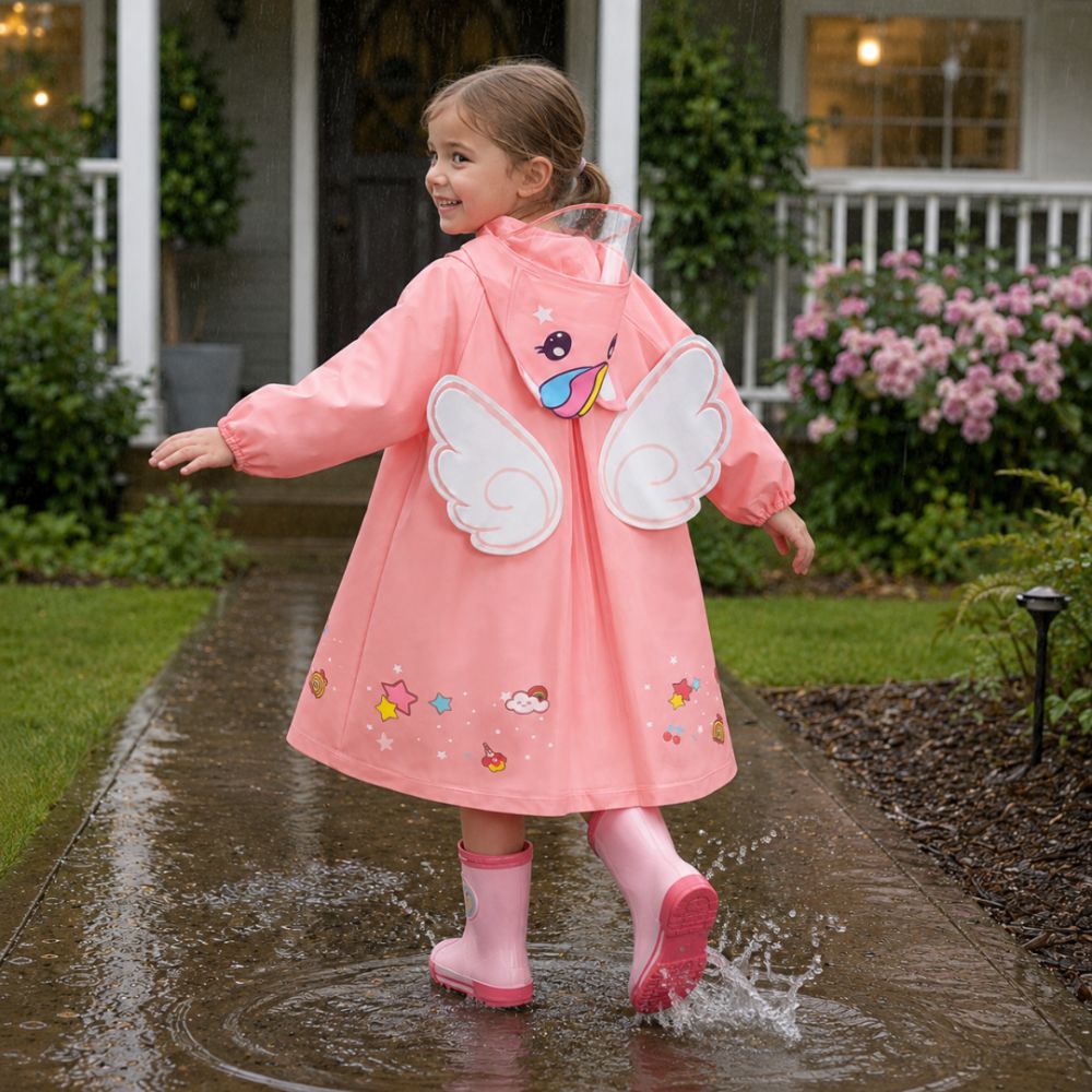 Kids Cartoon Waterproof Raincoat Set - Beekee