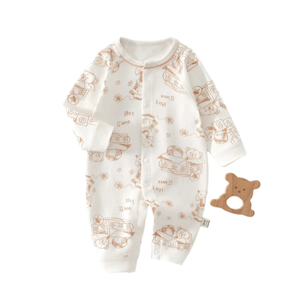 Playful Animal Print Cotton Romper - Beekee