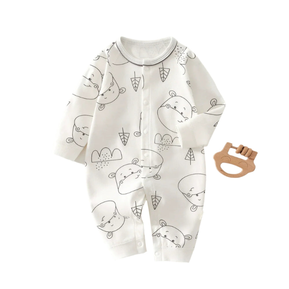 Playful Animal Print Cotton Romper - Beekee