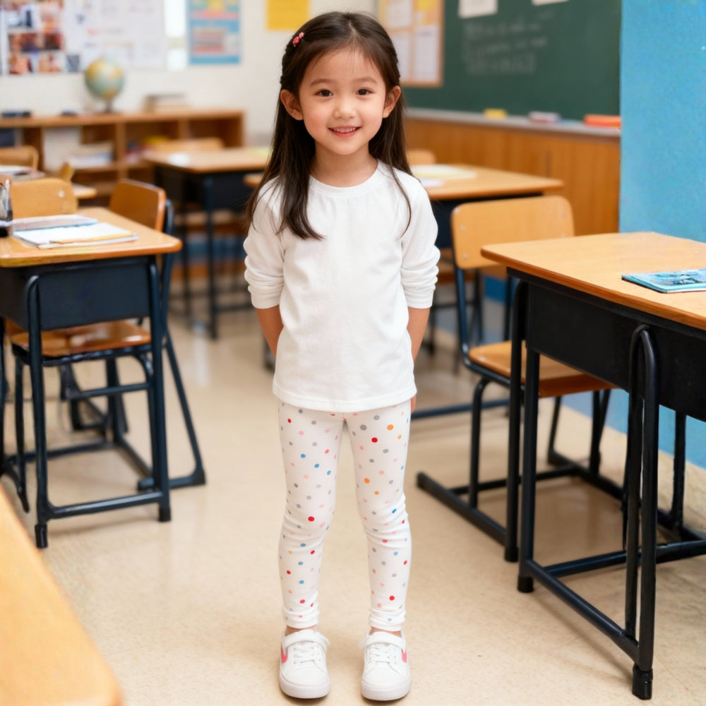 Playful Printed Girls Cotton Leggings - Beekee