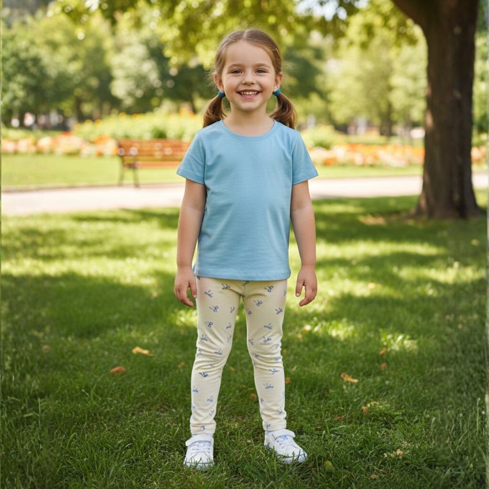 Playful Printed Girls Cotton Leggings - Beekee