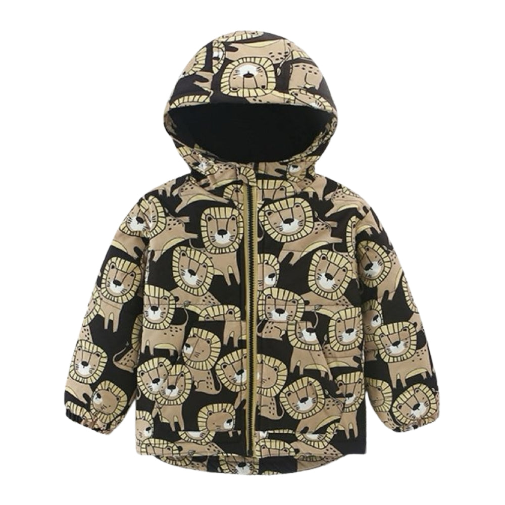 Playful Safari Lion Kids Winter Jacket - Beekee