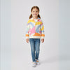 Playful Wave Print Zip-Up Hoodie - Beekee