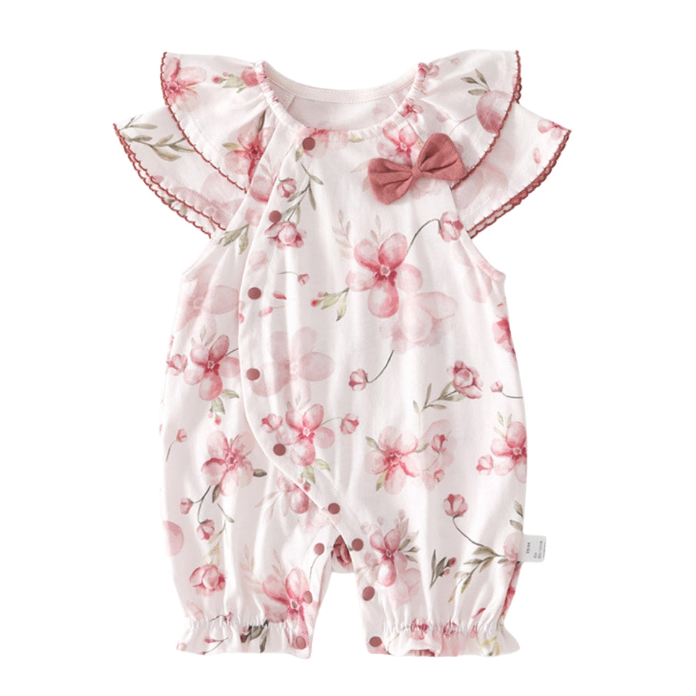 Precious Floral Bow Baby Romper - Beekee