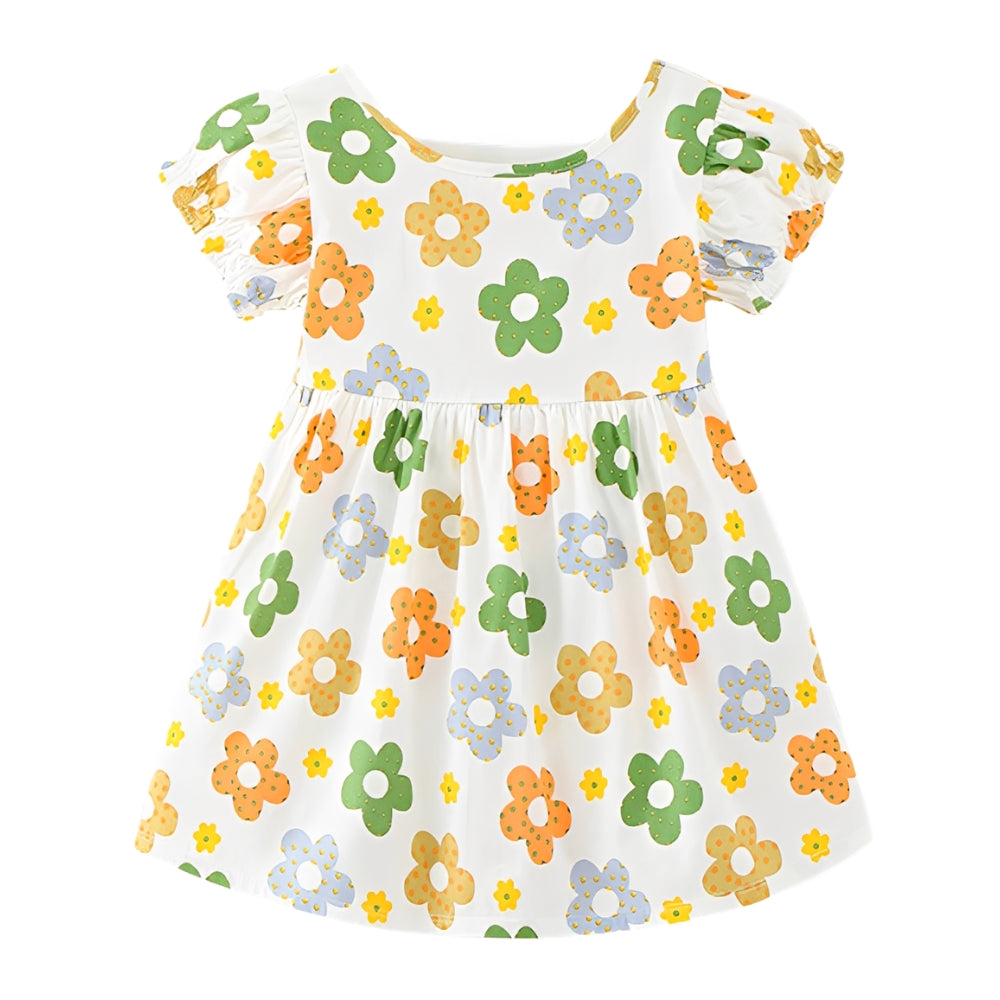 Pretty Puff Sleeve Girls Dress - Beekee