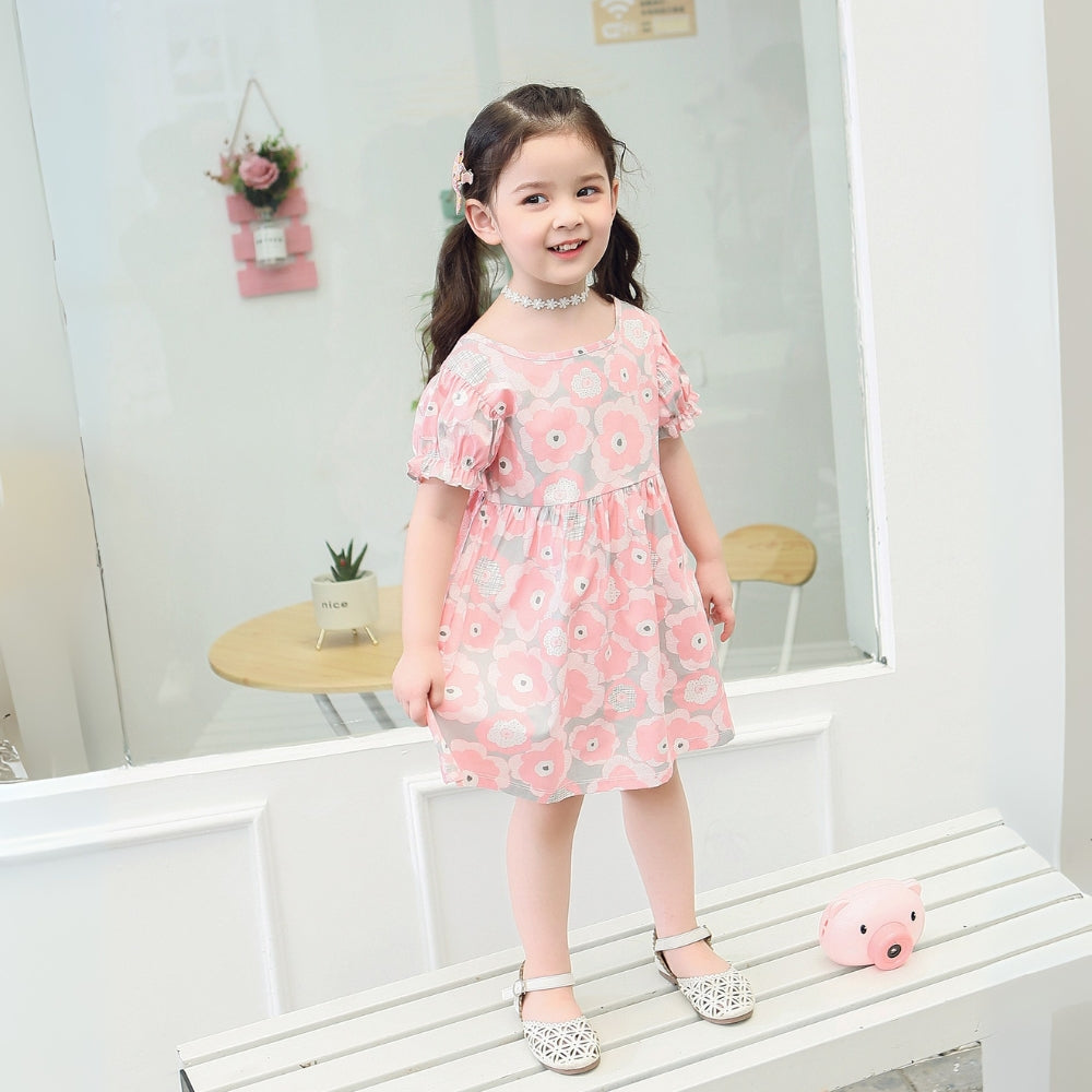 Pretty Puff Sleeve Girls Dress - Beekee