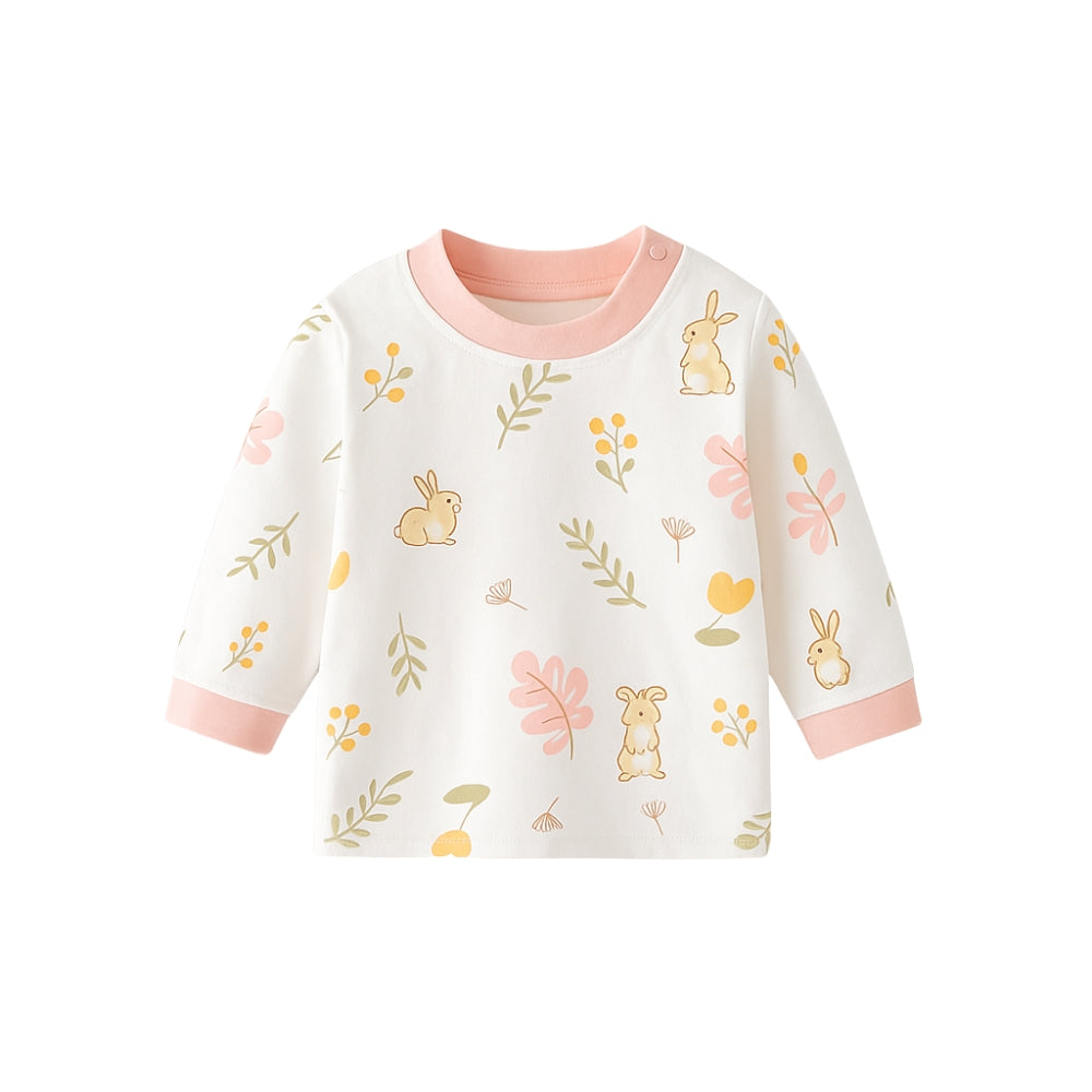 Printed Long Sleeve Kids Snap-Shoulder Shirt - Beekee