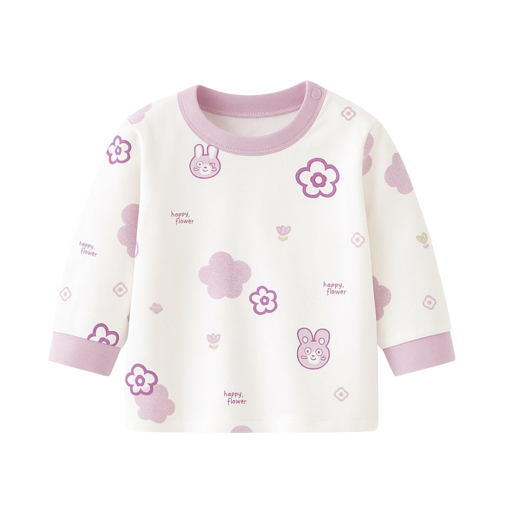 Printed Long Sleeve Kids Snap-Shoulder Shirt - Beekee