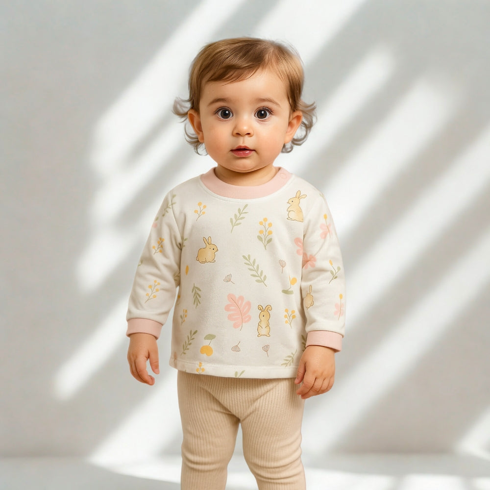 Printed Long Sleeve Kids Snap-Shoulder Shirt - Beekee