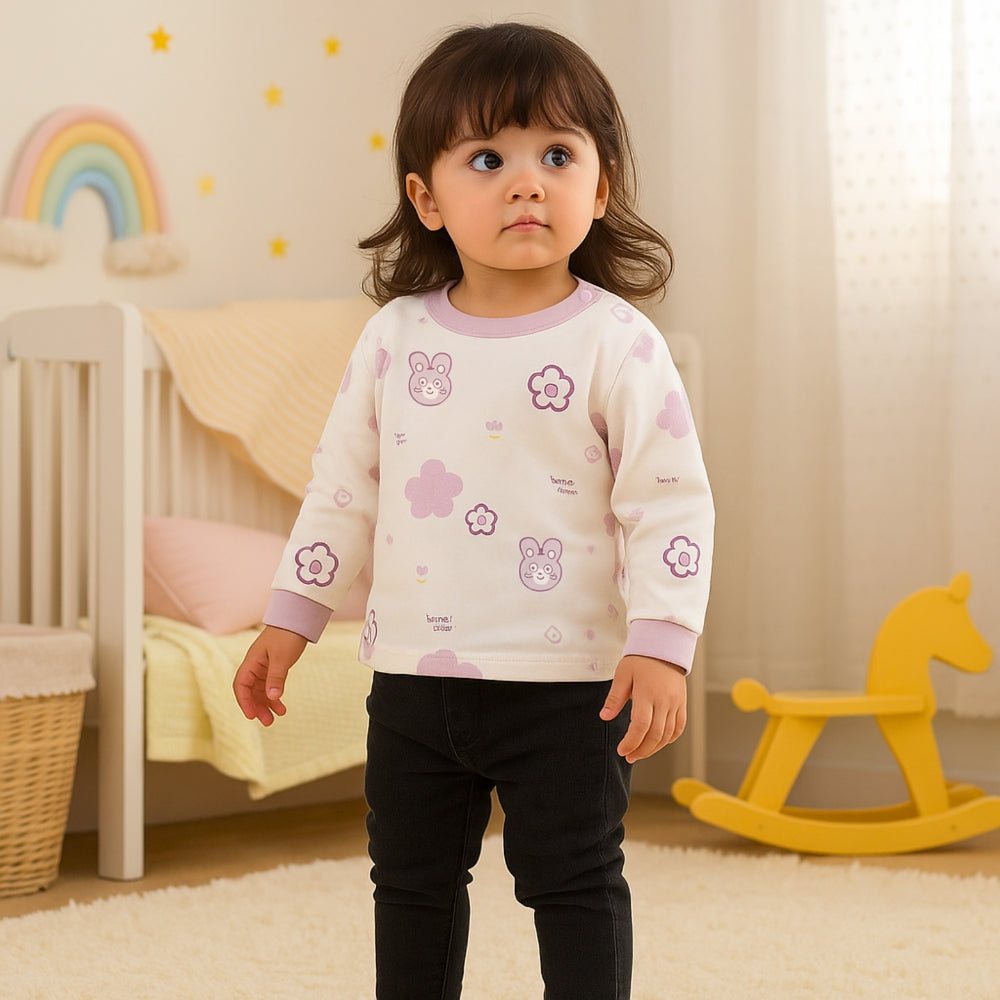Printed Long Sleeve Kids Snap-Shoulder Shirt - Beekee