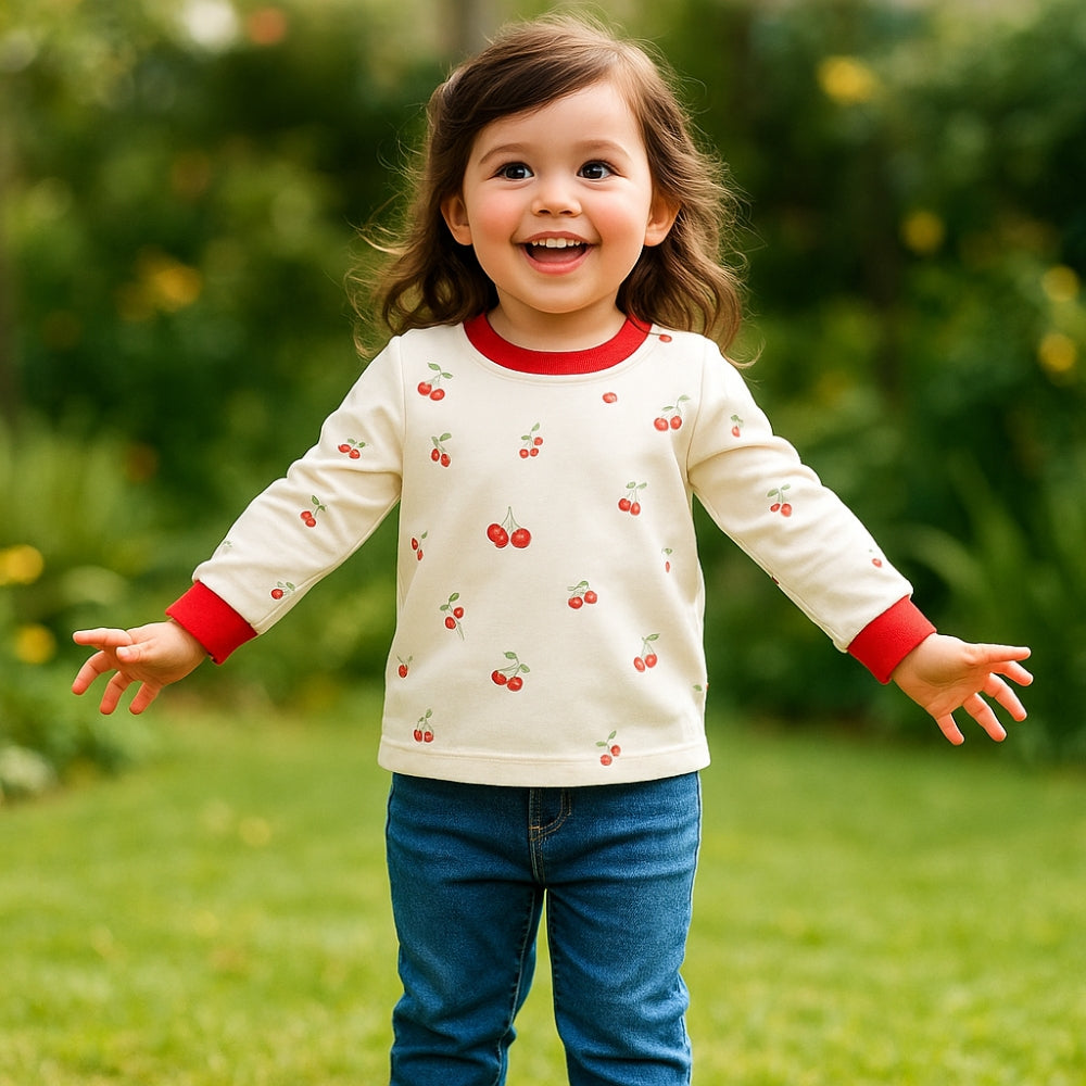 Printed Long Sleeve Kids Snap-Shoulder Shirt - Beekee