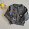 Puppy Embroidered Knit Cardigan - Beekee