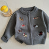 Puppy Embroidered Knit Cardigan - Beekee