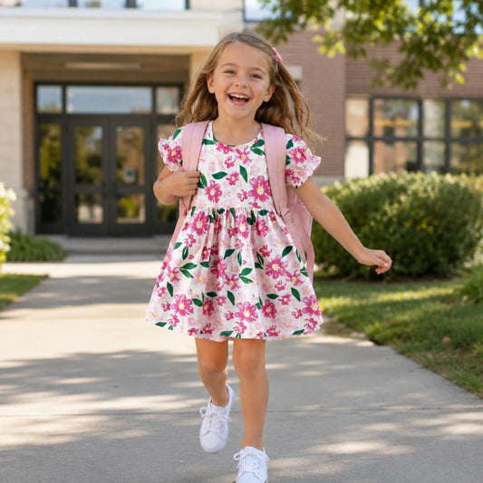 Pretty Puff Sleeve Girls Dress