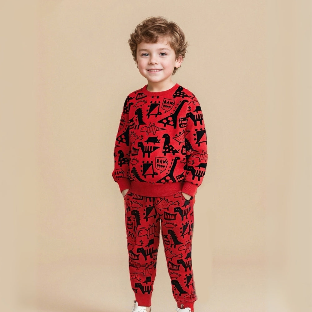 Rawr Dino Print Sweatshirt and Jogger Set - Beekee