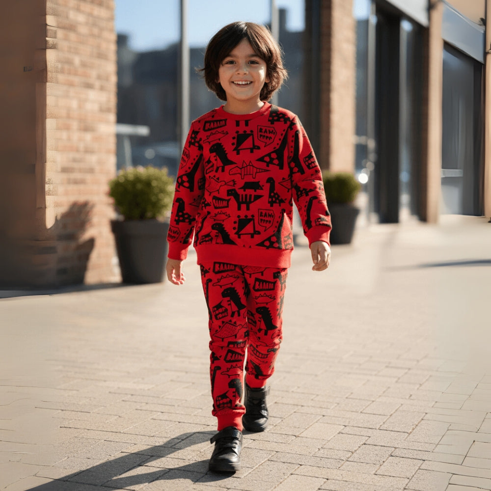 Rawr Dino Print Sweatshirt and Jogger Set - Beekee