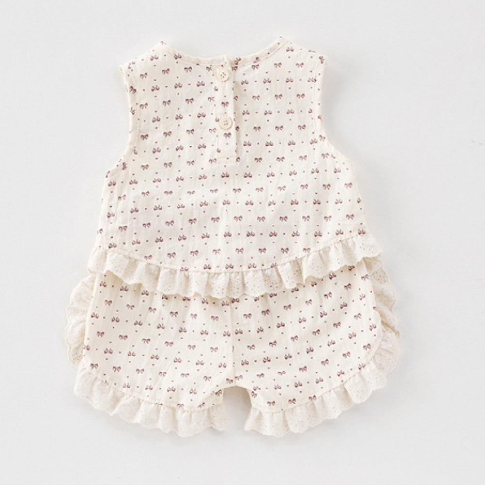 Ruffle Trim Cherry Print Shorts and Top Set - Beekee