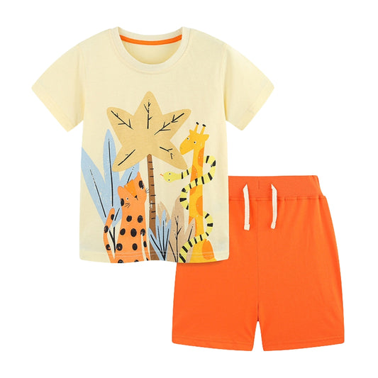Safari Friends T-Shirt and Shorts Set - Beekee